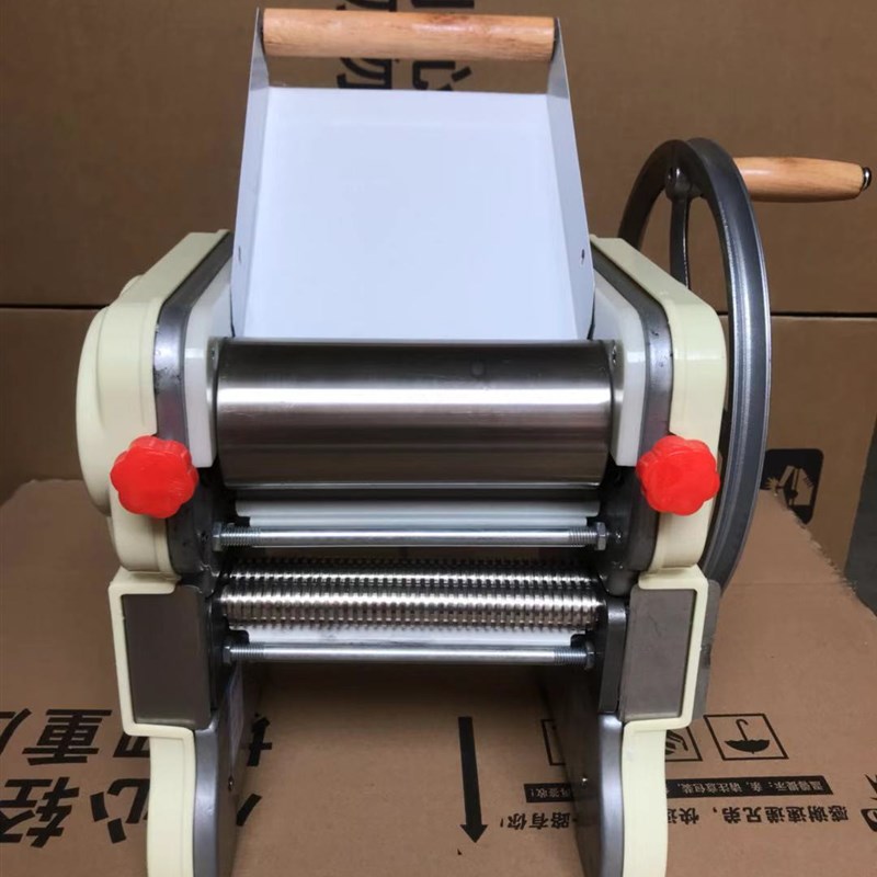 俊厨150型e手动家用压面机不锈钢多功能面条机铸铁齿轮小型面皮机