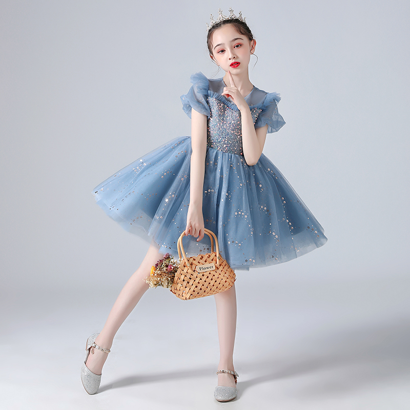 女童礼服公主裙夏季儿童钢琴演出服2022新款小女孩婚纱花童蓬蓬裙