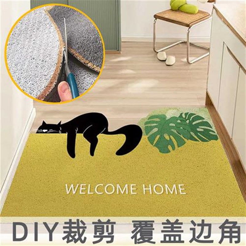 卡通入户门地垫门外进门脚踩垫子C大门口家用丝圈门垫可裁剪地毯