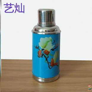 小暖壶家用复古怀旧热水瓶老式红铁皮玻璃内胆暖水瓶结婚保温壶