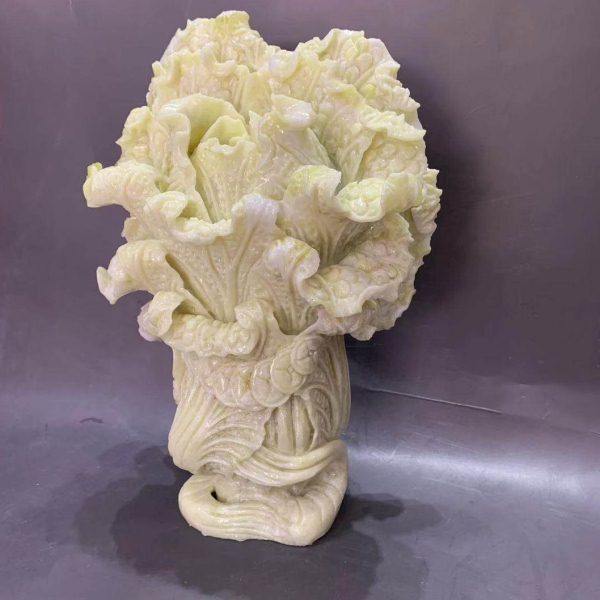 岫玉白菜摆件玉雕工艺品立体大白菜摆件遇百财酒柜电视柜玉摆件,家居饰品,玉雕,淘宝优惠券,粉丝福利购,淘宝优惠卷