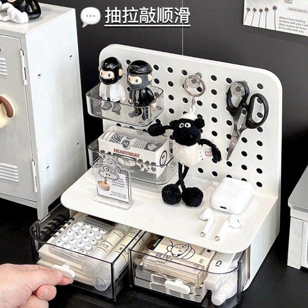 桌面洞洞板置物架学生书桌文具抽屉收纳盒宿舍公桌免打孔整理,收纳整理,书桌收纳置物架,淘宝优惠券,粉丝福利购,淘宝优惠卷
