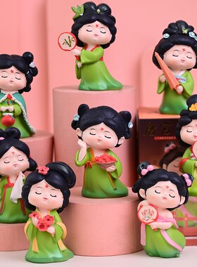 唐仕女古风女g孩摆件桌面少女卧室中式人物书桌装饰品女生礼物闺