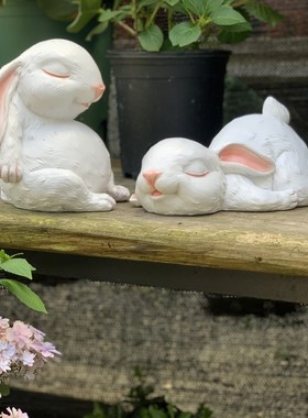 花园卡通兔子g摆件户外园林景观动物雕塑别墅庭院幼儿园小区装饰