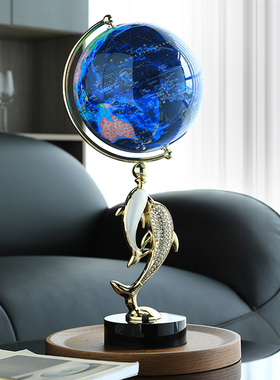 地球仪桌b面摆件办公室高档摆设装饰工艺品客厅现代轻奢送领导礼