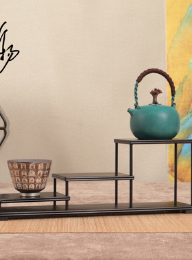 实木紫光檀中式桌k面收纳多层架茶壶摆件展示架盆景香炉铭杯多宝