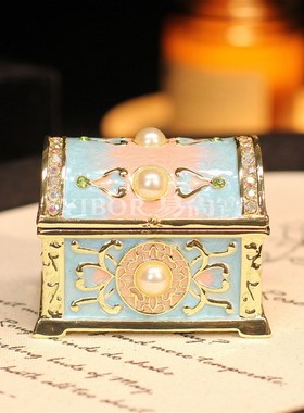 百宝箱珐琅彩首饰盒创意送孩子轻奢摆件大容量收纳送女友闺蜜礼物