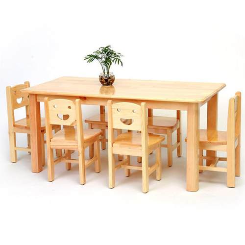 儿幼园实木实木幼儿儿桌椅松木橡胶学习桌童学生课桌启蒙幼木教实