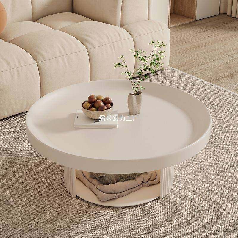 奶油DEX风法式复古纯岩黑板几茶几小户型客厅家轻奢用感茶桌组合