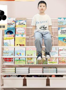 90159儿书架架落地置物用阅读家区绘本童架多层玩具收纳架简易宝