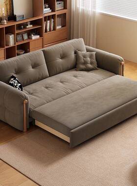 泡芙床沙发多能小户HTQ储型客厅羽绒沙发床一体奶功油风物可拆洗
