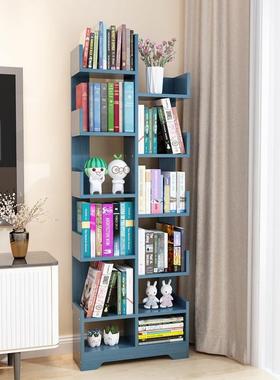 ZY-005简易儿童头书客架落地置物架一体床靠墙厅小型书子柜实木学生家用