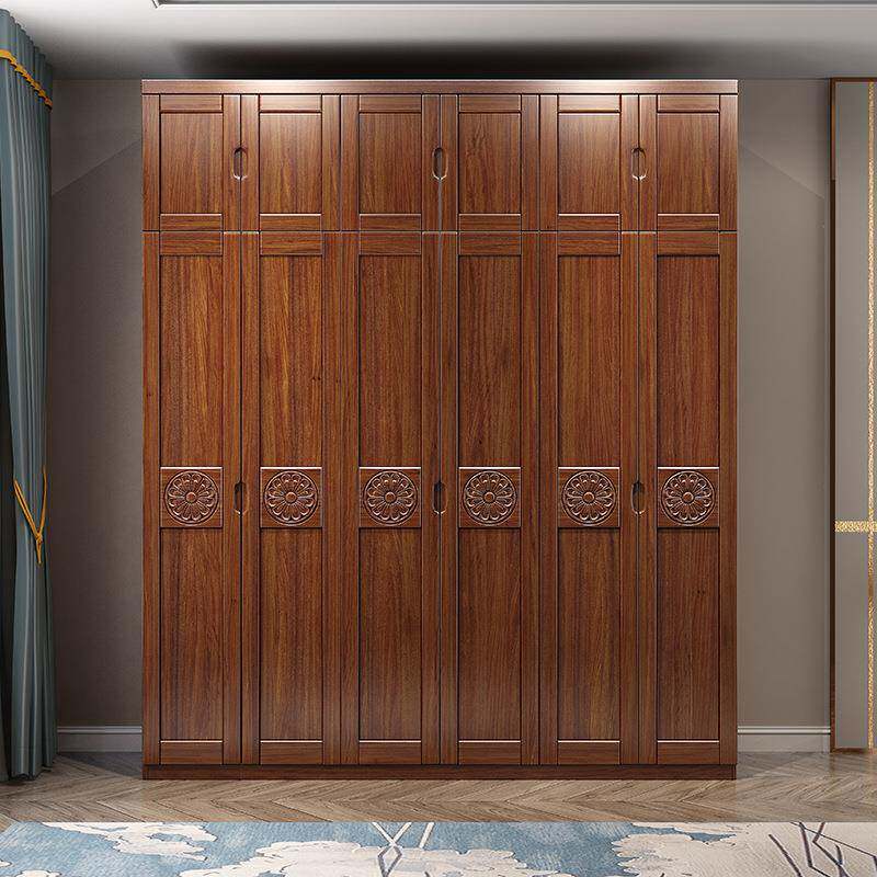 衣新中胡桃木实木柜简约卧室家用衣衣jm403#柜大式容量橱多功能储