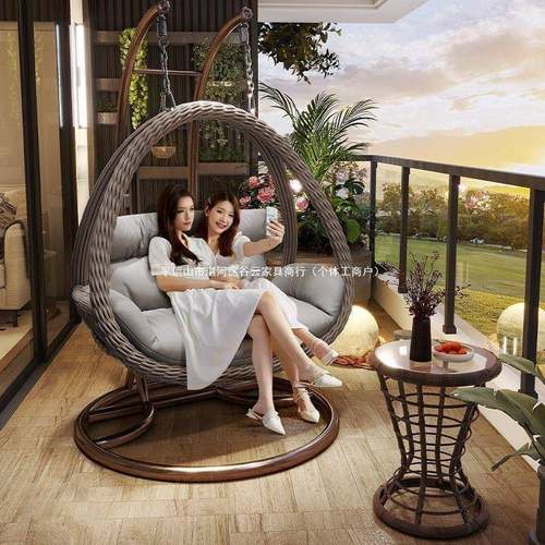 外吊篮家用秋VDF千鸟台巢吊户椅藤椅单双人摇椅室内床阳懒吊人沙