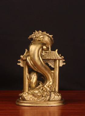 铜鱼龙头门鱼跃龙门龙鱼鲤鱼0117跃龙门铜摆件