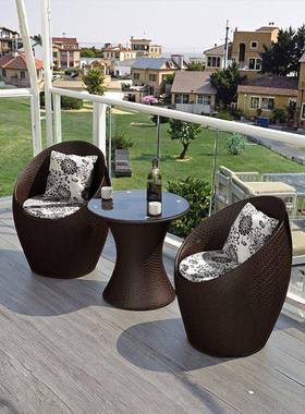 椅户外庭阳台茶院桌组合CLY休闲休息区布置藤椅件套网三红一桌二椅