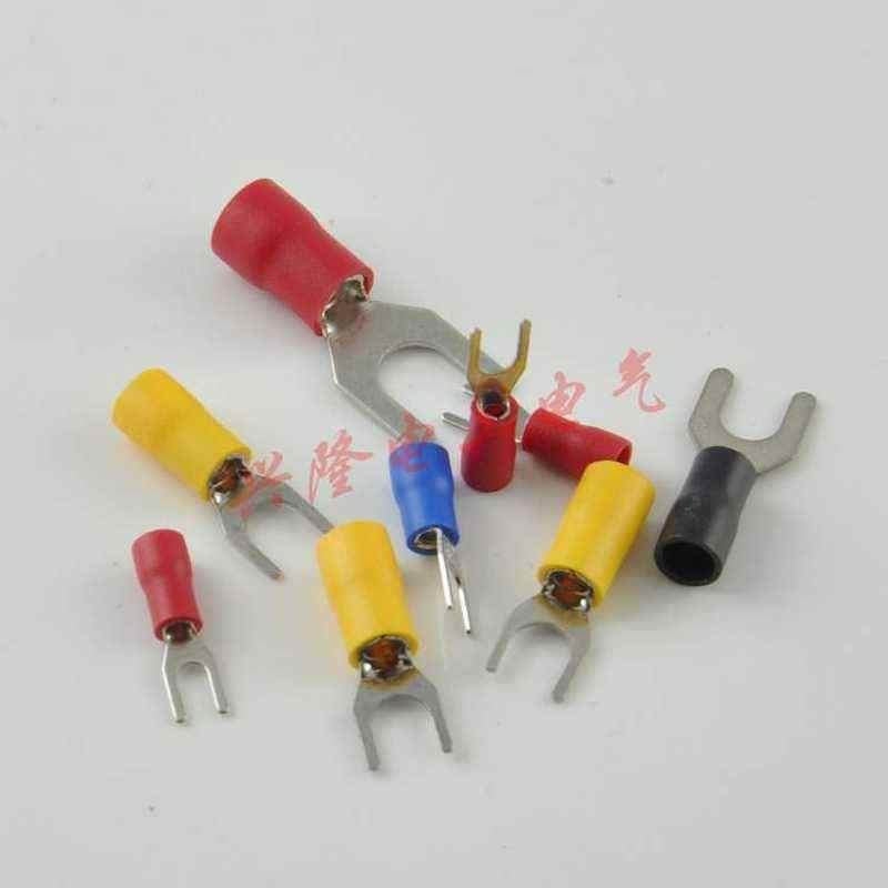 sv1.25-3.2s叉形预绝缘端头 y/u型冷压接线端子sPv1-3线鼻线耳100