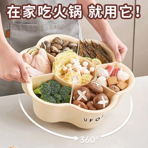 火锅盘菜盘分格蔬菜拼盘沥水篮创意备菜盘子家用厨房配菜盘收纳篮,厨房/烹饪用具,配菜/备菜盘,淘宝优惠券,粉丝福利购,淘宝优惠卷