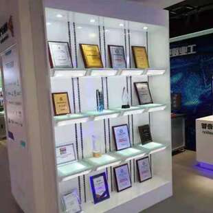 带灯展示柜荣誉展示架样品直播间陈列柜奖杯产品展厅展柜货架转角