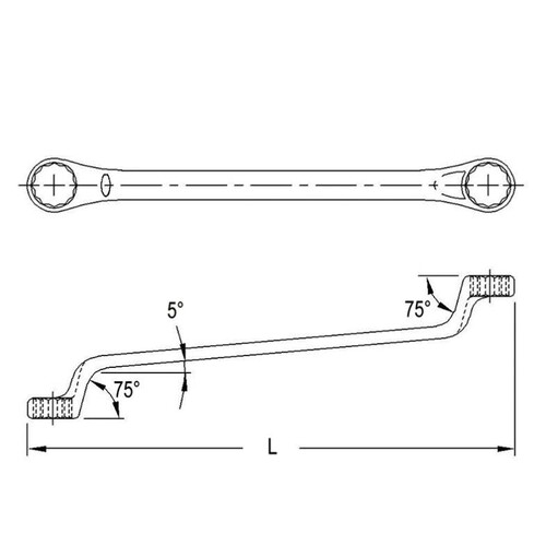 天赋（GENIUS）740607 工具公制精抛光双梅花扳手75°