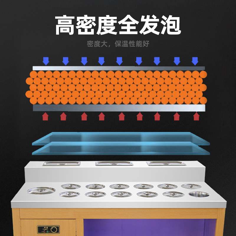 沙拉工作台带制冷大理石蘸料台保鲜料柜火锅调料柜自助餐厅小料台图片