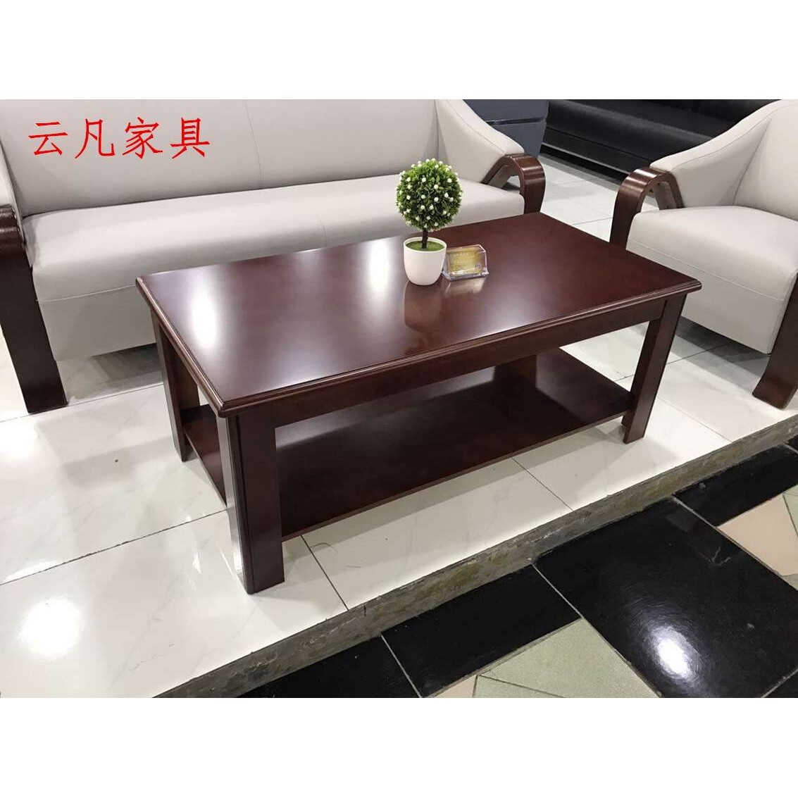 茶几 茶桌天津简约时尚田园创意正方形现代小茶几桌 黑胡桃色