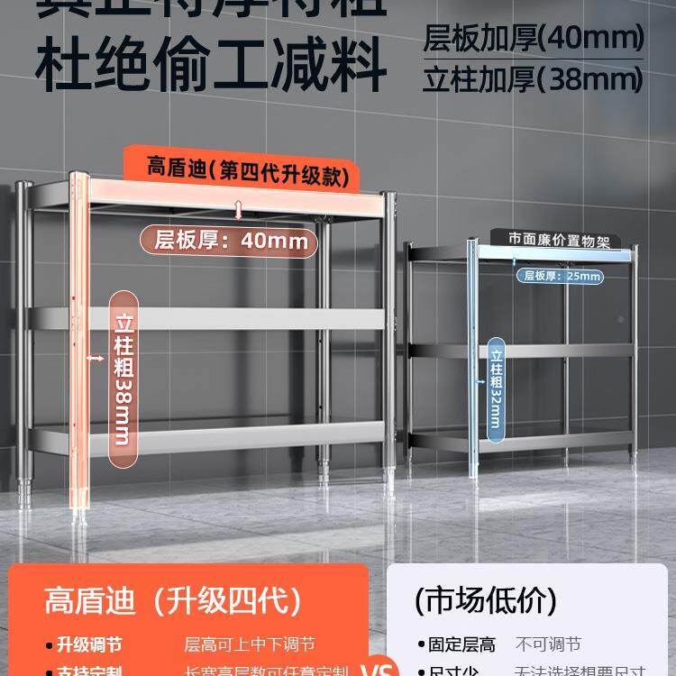 包邮厨201房地物架不锈柜钢架子货架橱落多功能收纳架工作台家用