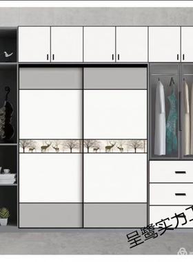 衣柜门推拉滑移门门现简约欧代式柜277门木卧室衣橱环保实门