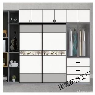 衣柜门推拉滑移门门现简约欧代式 柜277门木卧室衣橱环保实门