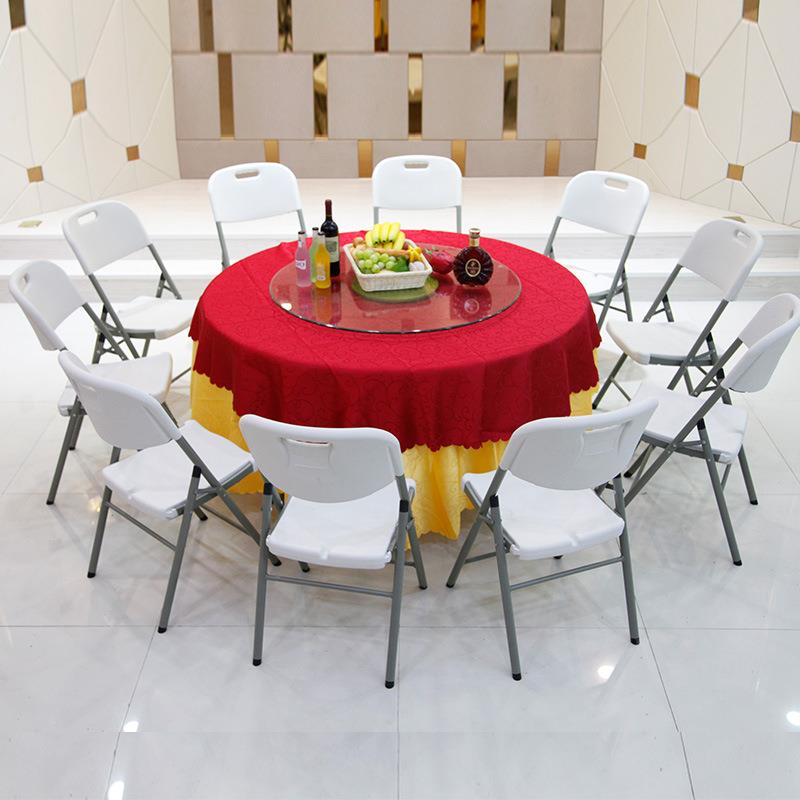 折叠餐桌圆桌面家用外简易可收户租房小户型人吃饭餐桌椅8组FS755