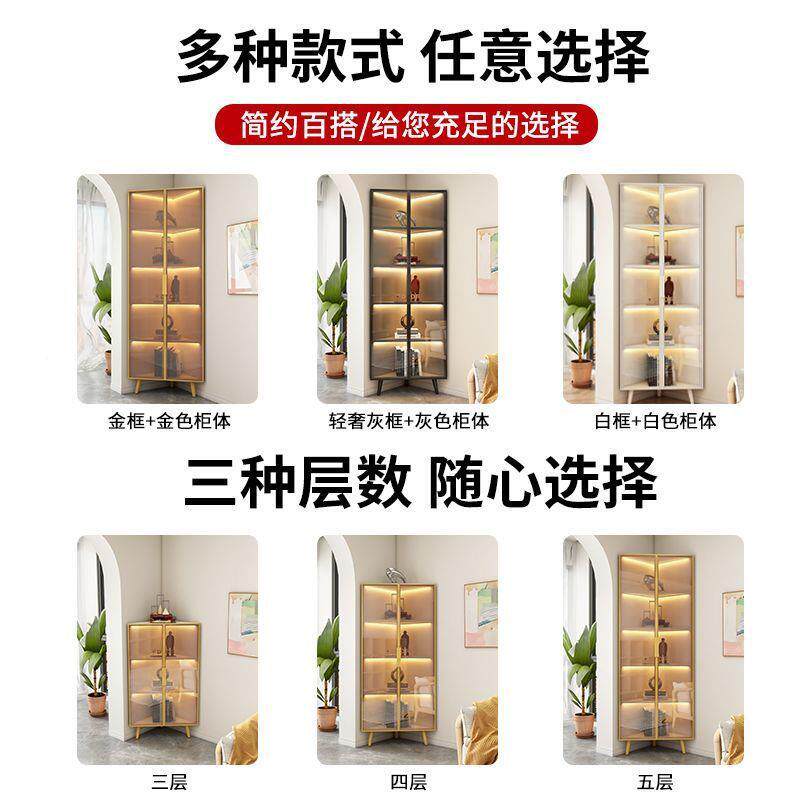 简三角柜约拐角酒柜墙角602柜客厅木转角三实角收纳柜多层柜立式