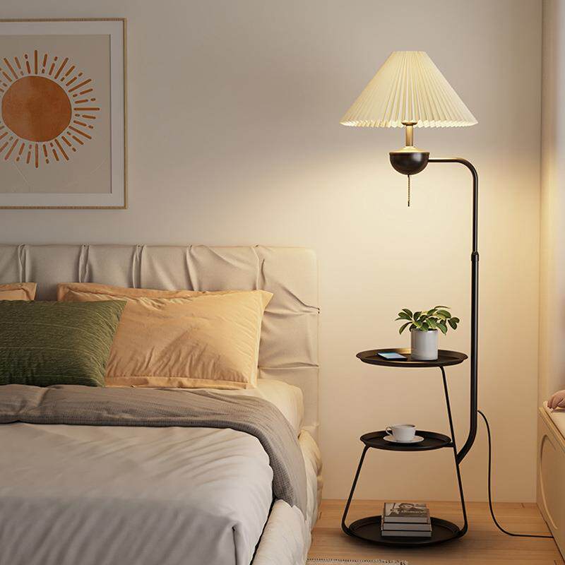 厅沙发旁客边几落地灯卧208102新款简约现代置物5架室床头柜一体