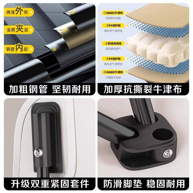 ?户外折叠椅承重500斤加厚便携式月亮椅子露营结实耐用午休躺椅3