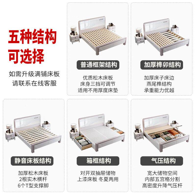 实木1.2床米单人床小户型1.8米简易经济YMC出租房15m主卧.储型物