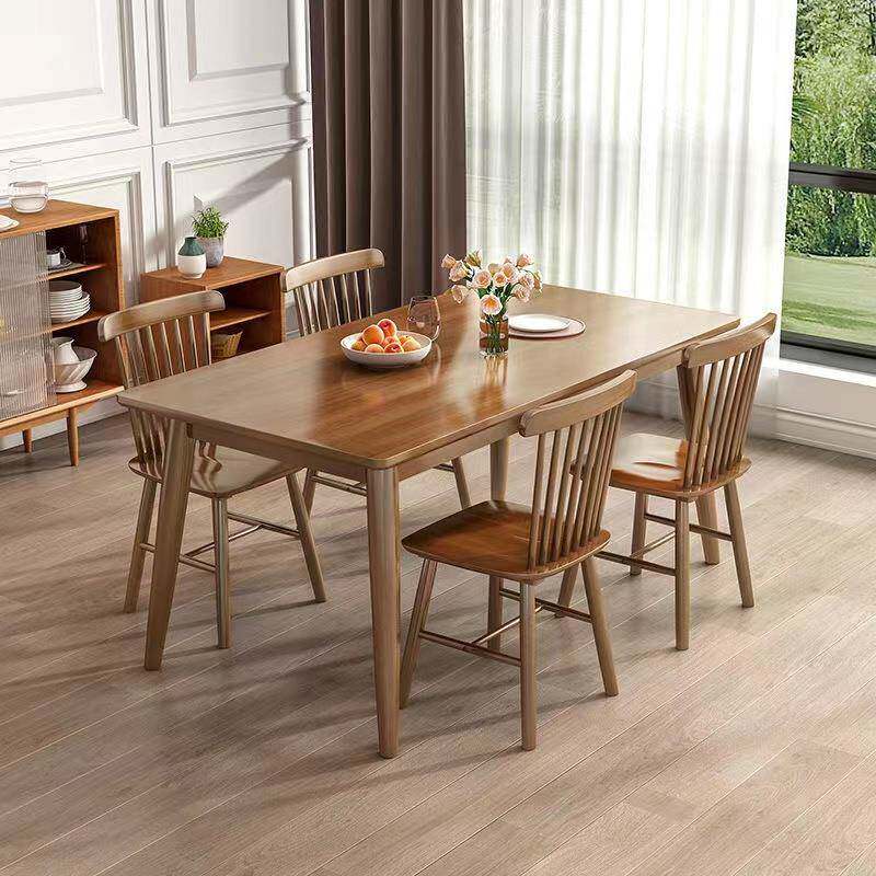 8V全实木餐桌02餐胡桃橡木桌家用小户型餐桌椅子组合色简饭约现代