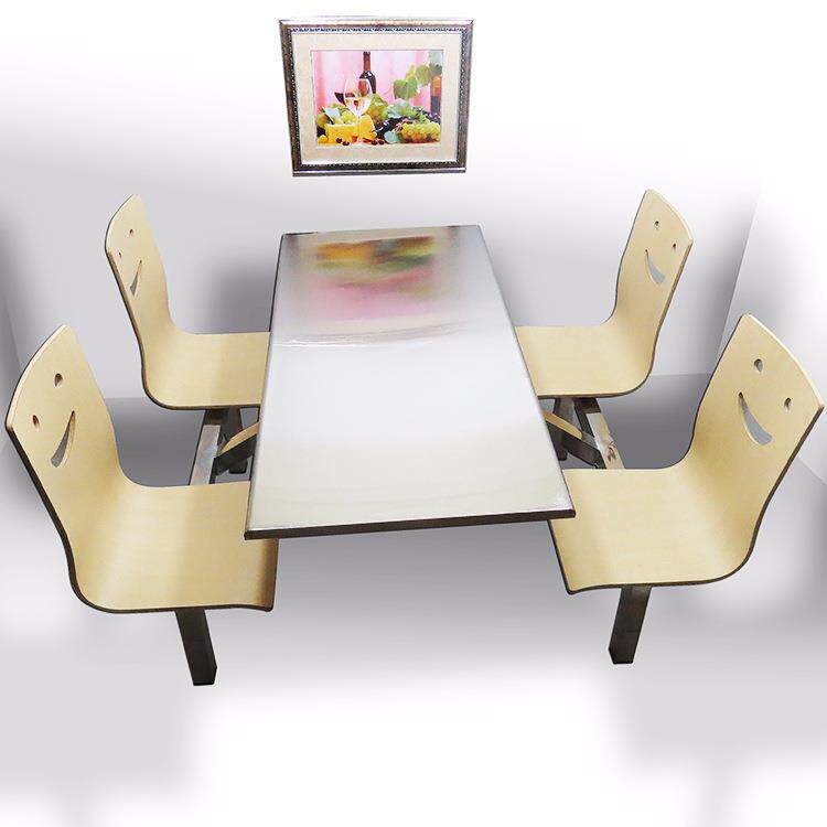 不锈钢长条桌不钢NFH餐食桌面椅连体餐桌堂餐桌不锈钢板靠锈背椅