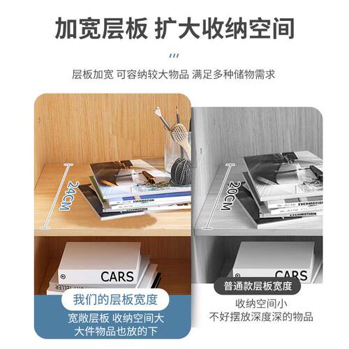 架简约多书层置物架落厅地客收纳书架靠墙展示架SG007008家用柜带门储物柜