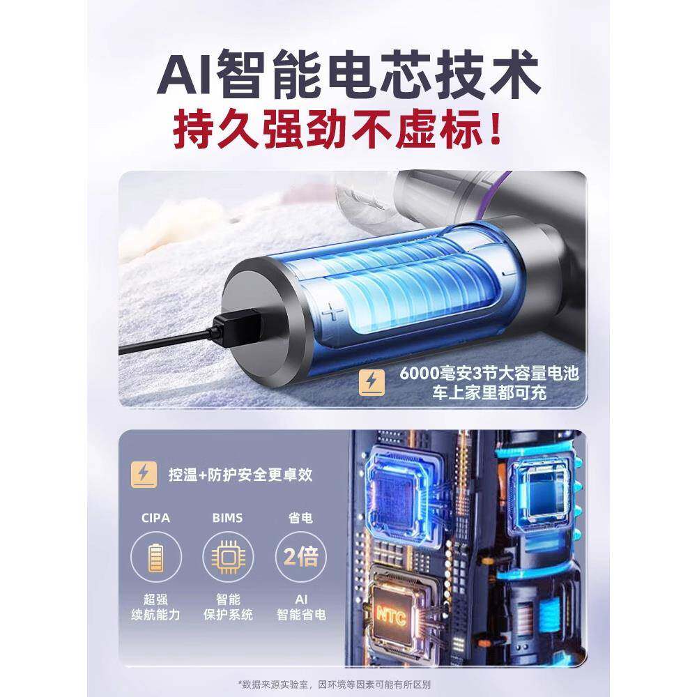 225新款车载吸尘器624手持小型无汽车家用超强大吸线力两用吹0尘