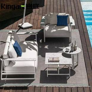 户沙发庭院休别墅219闲外花园家具工钢程售楼部室外阳台不锈沙发