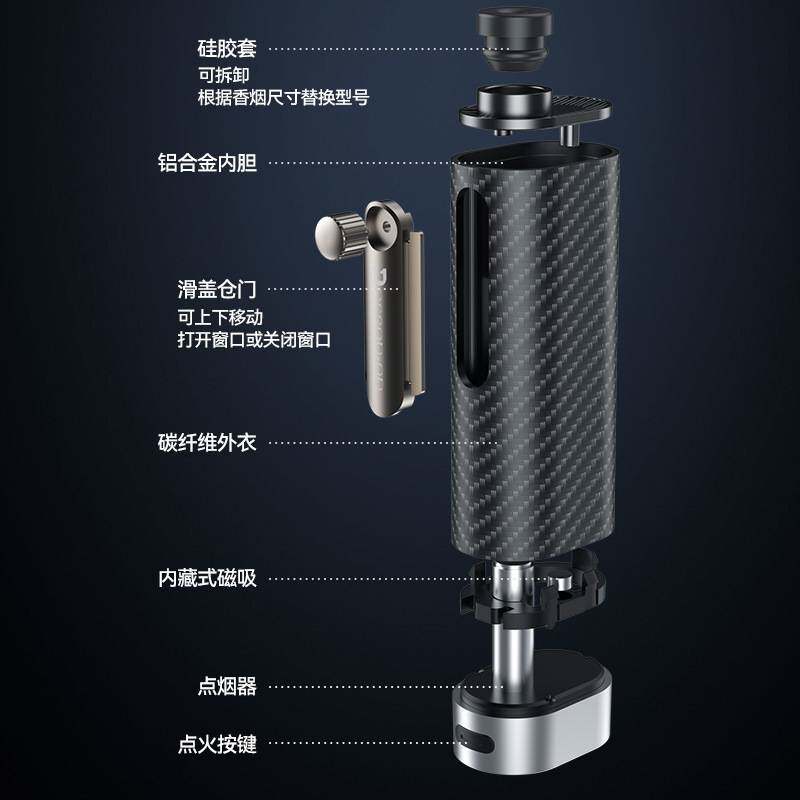 车载烟灰缸抽烟不掉烟灰神器车内吸烟免弹灰防飞灰一键点火点烟器