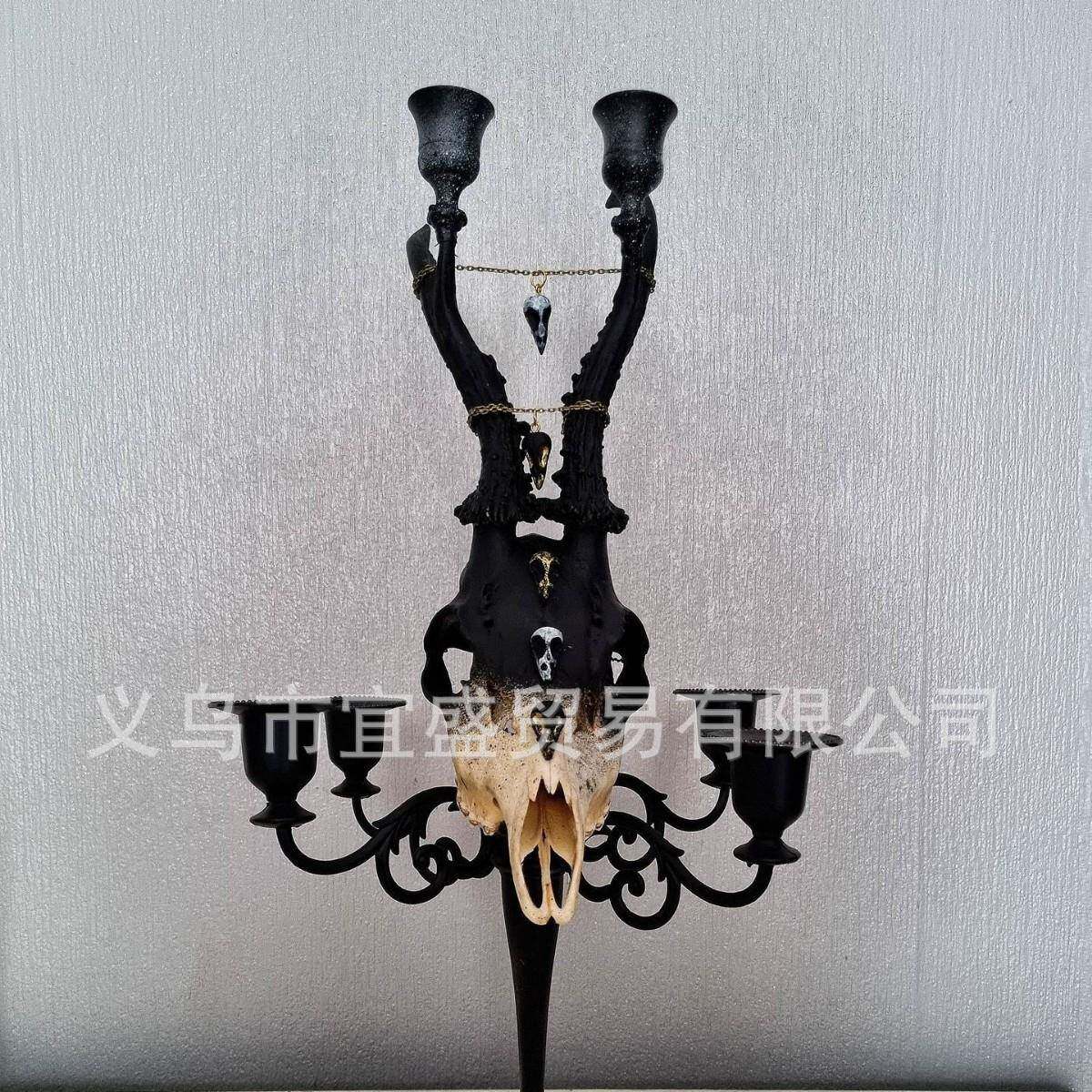 跨境牛头烛台装饰摆件家居牛YS-001头意装院修设计庭烛台牛牛创头