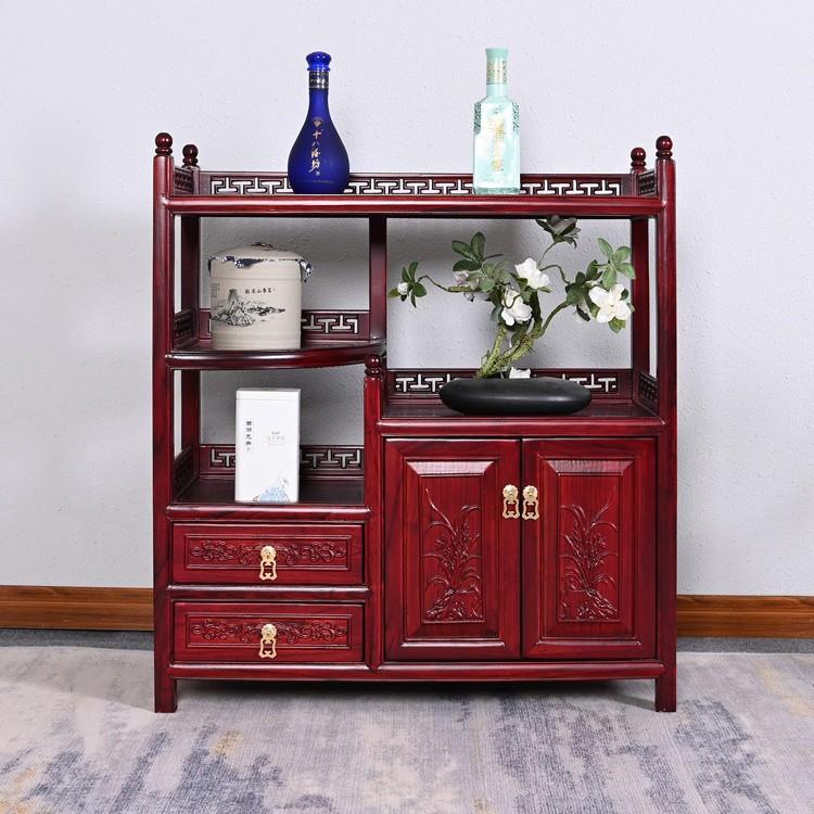 茶柜实木新中749式老榆水木餐柜家用边可移动茶柜置物架茶客厅台