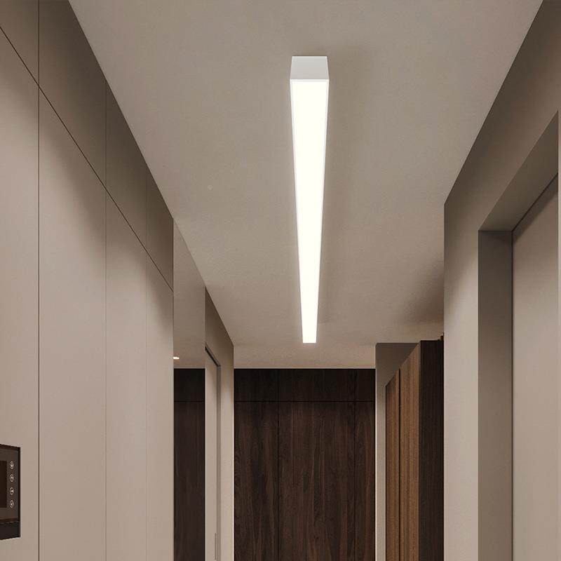 天花板一字长条灯客餐厅照明吸顶灯灯明装简491线性极厅卧室led灯