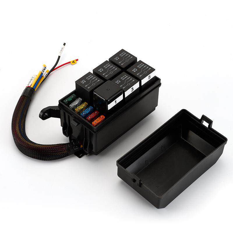汽车6路无遥控12V2丝4保V40A电磁继电器保险盒SUZ改装车用带线线