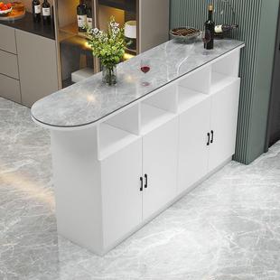 吧台现代约用家岩板岛台桌子玄关客柜小户简型529餐厅厨房双面隔