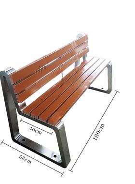 公小园休椅户外长字椅不锈钢塑木YY-2216实木椅闲园林椅广场区6户