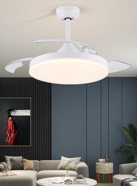 扇隐形吊扇灯餐厅风灯家用带吊现代简约客厅中电灯风42-YX12扇山