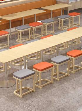 商凳用凳凳子软包板餐桌家用WEF圆加凳餐饮客厅方厚凳子商用早餐