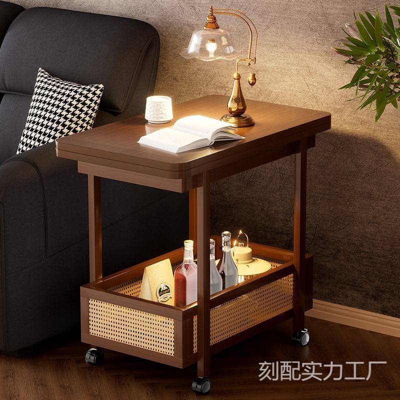 茶几客厅几可家用移动小推车置物架带轮子古风沙发简易床头小桌子