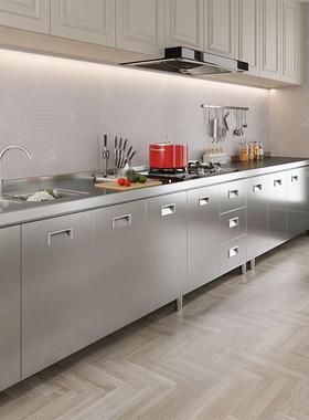 不SW-8555锈钢304整厨橱房柜简易小碗柜灶台一体农村储物家用户型